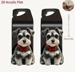 シュナウザー　赤リボン　ヘッドレストフック　2個セット　カーアクセサリー