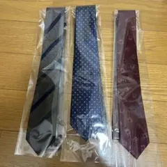 ネクタイ 3本セット ブラウン ネイビー ワインレッド
