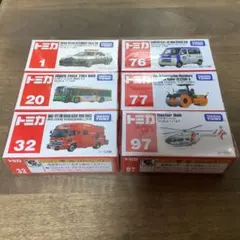 トミカ　はたらく車　6台セット　まとめ売り　パトロールカー　消防車　JAF ⑤