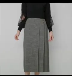 GU チェックナローミディスカート　 タイトロングスカート