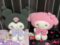 ゆるかわ　サンリオ　タイトー　M ぬいぐるみ　お座りポーズ　マイメロ　クロミ