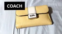 COACH イエロー レザー 二つ折り財布
