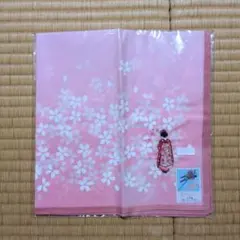 桜の花柄ピンクハンカチ