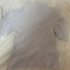 ハイネックパフスリーブ半袖ニット