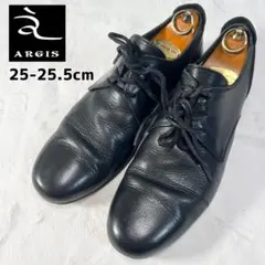 【美品/メンテ済】アルジス ARGIS レザーシューズ 25〜25.5cm 黒のサムネイル