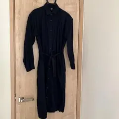 ワンピース　ユニクロ　ネイビー　M シャツワンピース