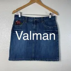 ★valman バルマン バラの刺繍がゴージャスなダメージ加工のデニムスカート