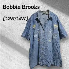 D221006 Bobbie Brooks 刺繍デニム半袖シャツ - メルカリ