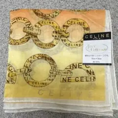 CELINE セリーヌ 大判ハンカチーフ　チェーン　オレンジ