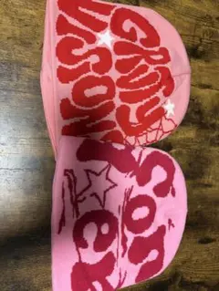 ニット帽 ビーニー 2点セット ピンク