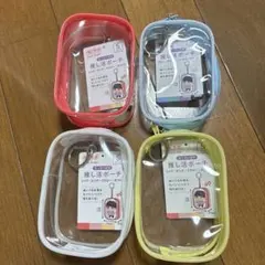 新品　セリア 推し活ポーチ Sサイズ 4点セットクリアポーチ カニカン付きのサムネイル