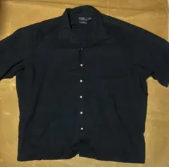 90s ポロ ラルフローレン オープンカラー 開襟 シャツ　ブラック　XXL