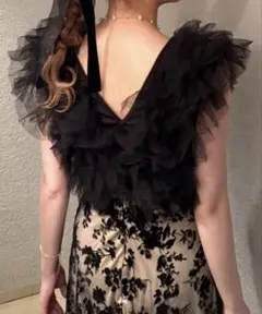 【新品タグ付】SHEIN 花柄メッシュオーバーキャミワンピ　XS