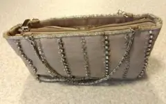 ★ラインストーン★パーティバッグ★ビーズ★べージュ★