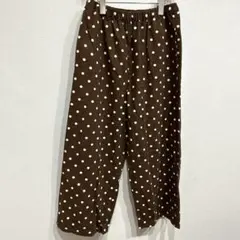 Samansa Mos2 サマンサモスモス＊ドット柄ワイドパンツ＊ナチュラル　F