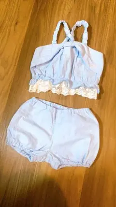 女の子　セットアップ　レース付き　70センチ