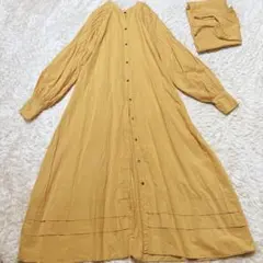 ブージュルード　ロングシャツワンピース　コットン100% インナー付　ピンタック