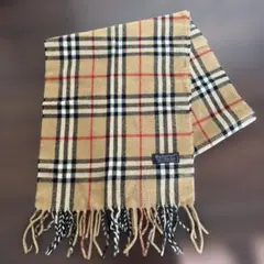 Burberrys チェック柄マフラー 100%ラムウール　ベージュ