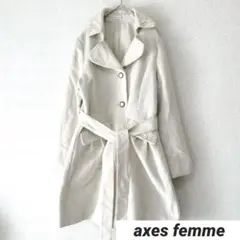 アクシーズファム M 襟ポケットレース ロングコート ガーリー