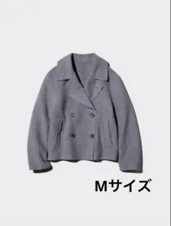 UNIQLO ダブルフェイスショートコート　リラックスフィット Ｍ　グレーのサムネイル