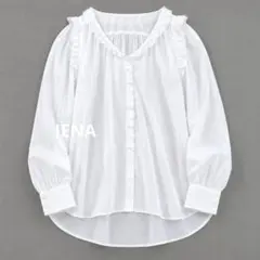 IENA コットンドライボイル ラッフルブラウス/ホワイト - メルカリ