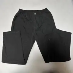 黒 ロングパンツ ウエストゴム 裏起毛
