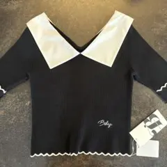 本日発送！Bibiy. セーラーカラー ニット 半袖 トップス 【残1