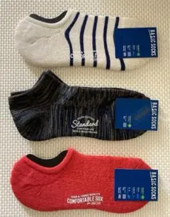 ライトオン BASIC SOCKS 底パイル ソックス 3足セット