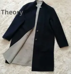 ✨️美品《セオリー》リバーシブル チェスターコート ネイビー×グレー S