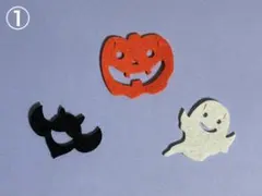 ハロウィングッズ　飾り付け　フェルト　かぼちゃ　おばけ　コウモリ　ガーランド飾り