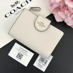 新品 正規品☆COACH(コーチ)折り財布 ホワイト 三つ折り財布 - メルカリ