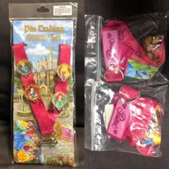 日本未発売 WDW ピンバッジ ランヤード アリエル ラプンツェル シンデレラ