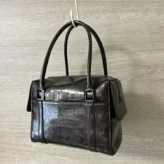 Hanae Mori ハンドバッグ ダークブラウン