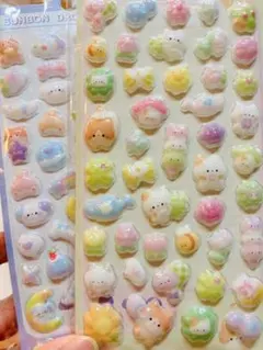 パステルカラーの動物BONBON DROPシール 2シートセット