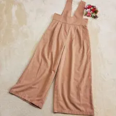 【LHELBIE レルビエ】Vネック オールインワン サロペット ベージュ Ｆのサムネイル