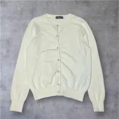 JUSGLITTY ビジュー長袖カーディガン　クリーム色