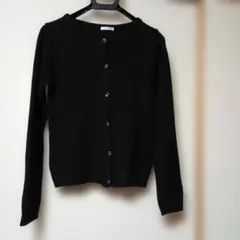 GLACIER ブラック 長袖カーディガン 　Lサイズ　(小さめ)