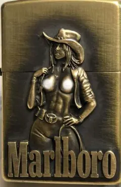 1992年製/希少】ZIPPO マルボロ ロングホーン スター ブラス 真鍮 