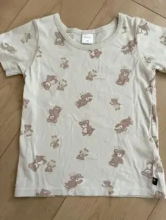 フタフタ　くま　半袖Tシャツ　モスグリーンのサムネイル