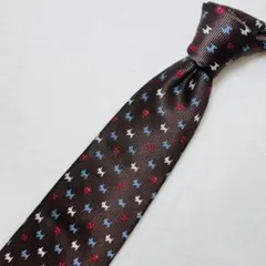 【五大陸】ネクタイ 小紋柄 犬 ブラウン gotairiku