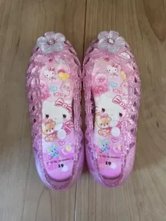 ハローキティ サンダル 19cm キッズ ラメ ピンク サンリオ 女の子