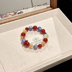 カラフル天然石ビーズブレスレット