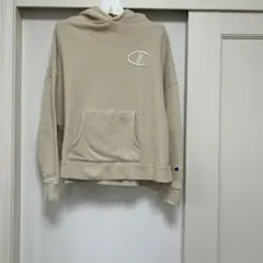 Champion ベージュ フード付きパーカー M