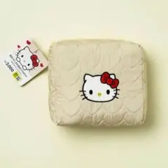 韓国　サンリオ　公式商品　ハローキティ　キルティング　ポーチ　白　　匿名配送