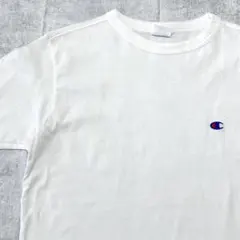 Champion ホワイト Cマーク刺繍 ワンポイント Tシャツ チャンピオン