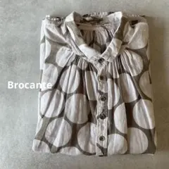 Brocante ブロカント リネンキャンバスグランシャツ ドット