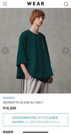 SHAREEF GEORGETTE JQ SIDESLIT BIG-T 試着のみ