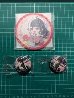 【匿名配送】にじさんじ 夜見れな くら寿司 コースター 缶バッジ セット