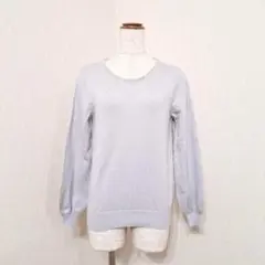 テチチ　アンゴラ混プルオーバーニット　ビーズ　長袖セーター　ライトグレー【M】