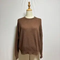 LA KO LE リブニットセーター（S）ブラウン系